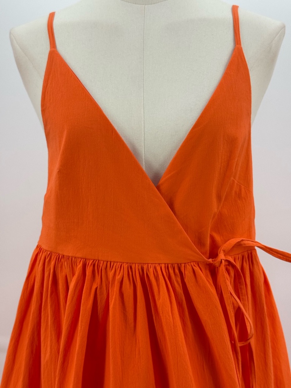 ASOS EDITION Wrap Smock Cami Midi Sundress In Bright Orange Sundress Size 2 - Picture 5 of 12